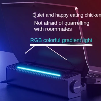Кулер для ноутбука Oimaster, игровой кулер, охлаждающий вентилятор со световым эффектом RGB, подставка для ноутбука, подставка для планшета, Регулируемая скорость, USB Многофункциональный