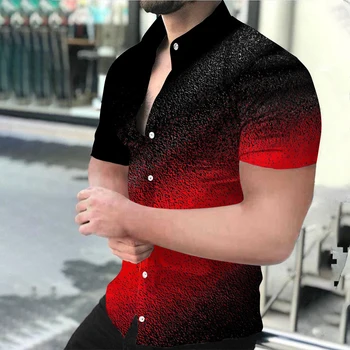 Высококачественная мужская одежда 2023 года, Новые мужские повседневные рубашки, сорочка с цифровой печатью, Уличная одежда, кардиган, платье-рубашка с коротким рукавом