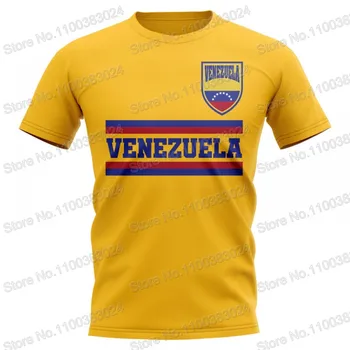 CAMISETA Футболки сборной Венесуэлы 2023 Желтый с 3D принтом Мужская летняя уличная одежда для бега Повседневная одежда для технических тренировок