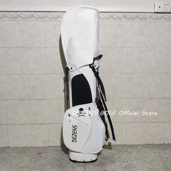 Черно-белая сумка для гольфа с принтом черепа для мужчин и женщин, сумка-подставка для гольфа, сумка для клюшки для гольфа с прозрачным дождевиком