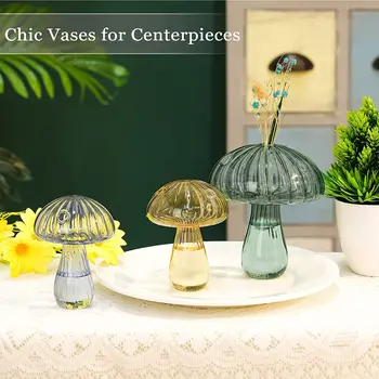 Креативная стеклянная ваза с грибами, растение для гидропонного террариума, художественное растение, Гидропонная настольная ваза, стеклянные поделки, бутылка для ароматерапии 