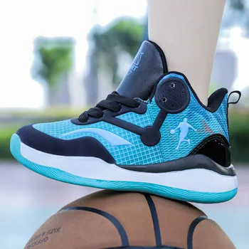 Обувь для мальчиков, кроссовки 2023, Новая детская баскетбольная обувь, сетчатая дышащая баскетбольная обувь, уличная противоскользящая баскетбольная обувь