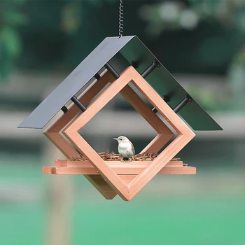 Красивая подвесная декоративная металлическая кормушка для птиц