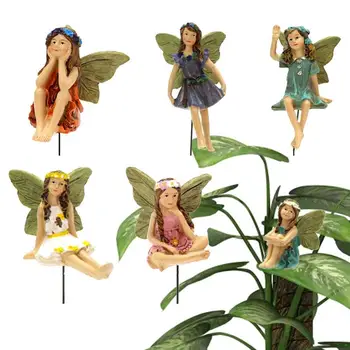 6шт феи, миниатюрные фигурки аксессуары для напольного мини-феи, сад открытый подвесной декор аксессуары смола статуя