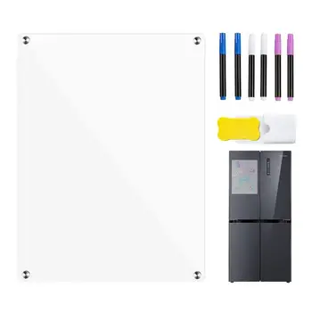 Акриловый еженедельник; Наклейка на магнит на холодильник; Доска-календарь с 6 маркерами сухого стирания; Планирование еды для домашнего холодильника.