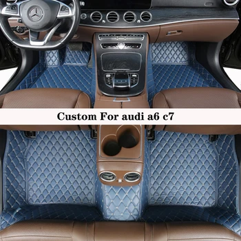 Автомобильный коврик для пола на заказ для Audi A6 C7 2012 2013 2014 2015 2016 2017 Автомобильные коврики Полный комплект роскошных Подушечек для ног Автоаксессуары