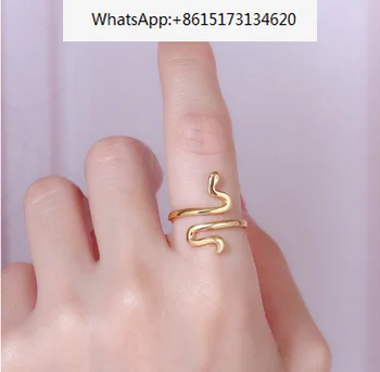 Милое открытое регулируемое кольцо в виде змеи из стерлингового серебра для женщин, любите вы змей или нет, стоит иметь индивидуальное изящное кольцо