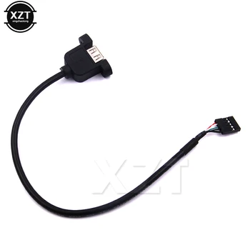 Горячая распродажа, 5 контактов, разъем-удлинитель USB A 2.0, винт для крепления на панели, отверстия для ушей, Линейный разъем перегородки 2,54 мм