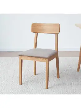 Обеденный стул из массива дерева, современный минималистичный мягкий стул для отдыха, ресторанный стул, стул из скандинавского дуба