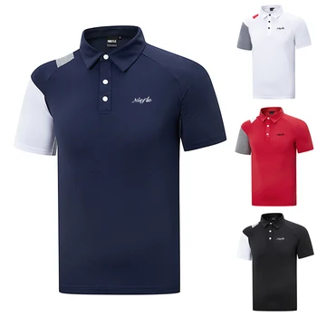 Летняя мужская рубашка поло для гольфа 2023 года с короткими рукавами, впитывающая пот, быстросохнущая, износостойкая, не подтягивающаяся, высокого качества