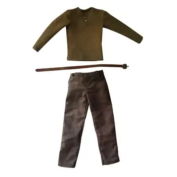 Мужская футболка в масштабе 1/6, брюки, джинсы, комплект одежды для 12-дюймовых фигурных игрушек