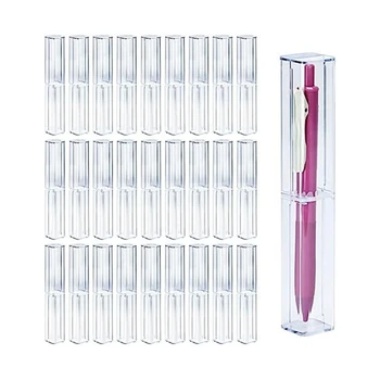 Прозрачный акриловый пенал 25шт, подарочная коробка для многоразовой ручки, набор для упаковки карандашей, пустой пластиковый контейнер для хранения ручек