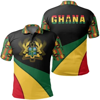 Лето 2023, Новые мужские и женские повседневные футболки в уличном стиле с принтом, рубашка-поло из африканского региона - Гана, рубашка-поло Apex Style