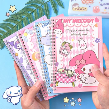 Sanrio Book Kawaii Kuromi Cinnamoroll Melody Coil Book, Студенческий мультяшный блокнот, дневник, Детские канцелярские принадлежности, Рождественские подарки