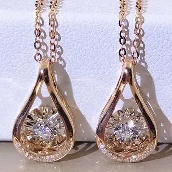 Новое золотое ожерелье с подвеской в форме капли воды с фианитами, роскошные свадебные аксессуары для помолвки, модные украшения для женщин 2023