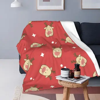 Рождественские Одеяла с изображением Лося Фланелевый Текстильный Декор Портативные Супер Мягкие Одеяла для кровати Покрывало для дивана